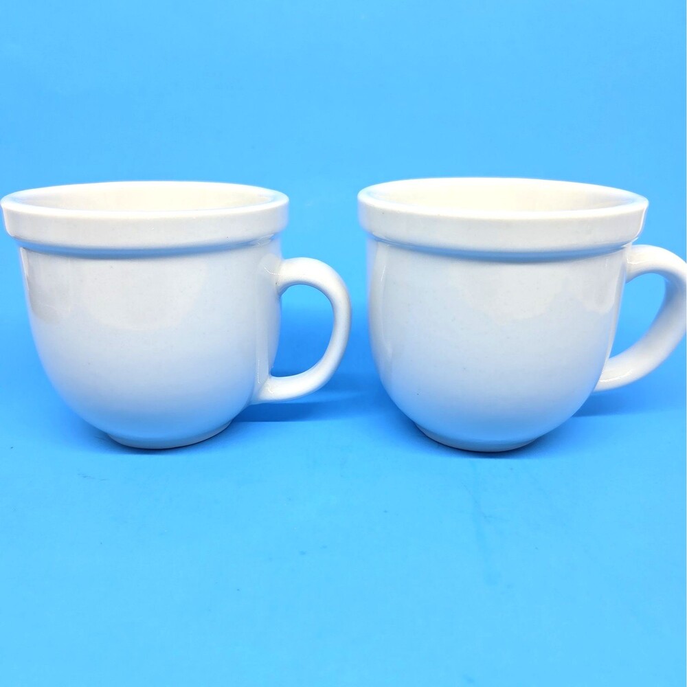 Tienshan For Culinary Arts Cafeware Set Of 2 White Restaurant Ware  Cups VGC